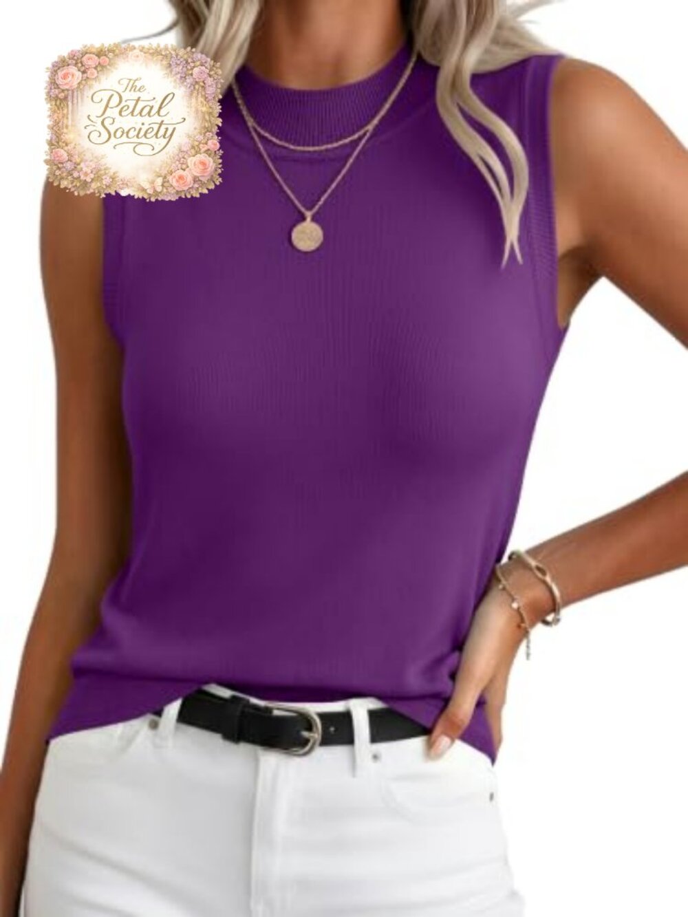 Zeagoo Womens Sleeveless Turtleneck Sweater Tank Business Casual Top